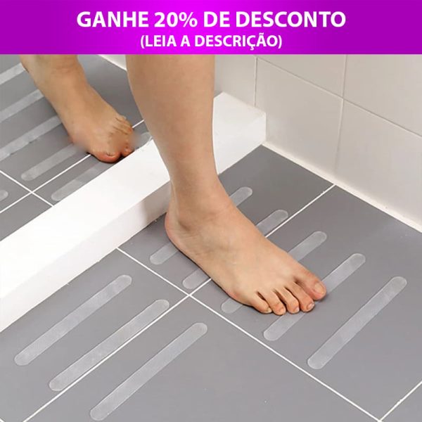 Fita Antiderrapante Transparente para Banheiro Cozinha Áreas Molhadas